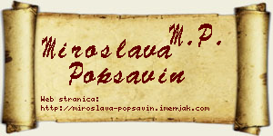Miroslava Popsavin vizit kartica